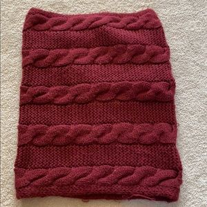 Maroon colored infinity scarf